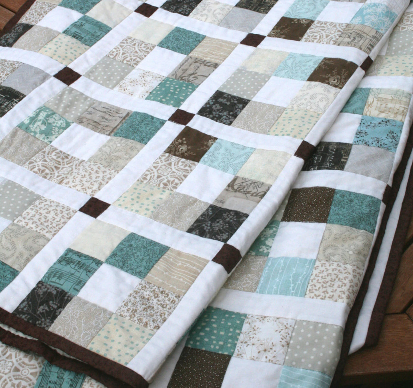 Rustic Windows Quilt Pattern - Jelly Roll 5 sizes Crib to King - Saltwater